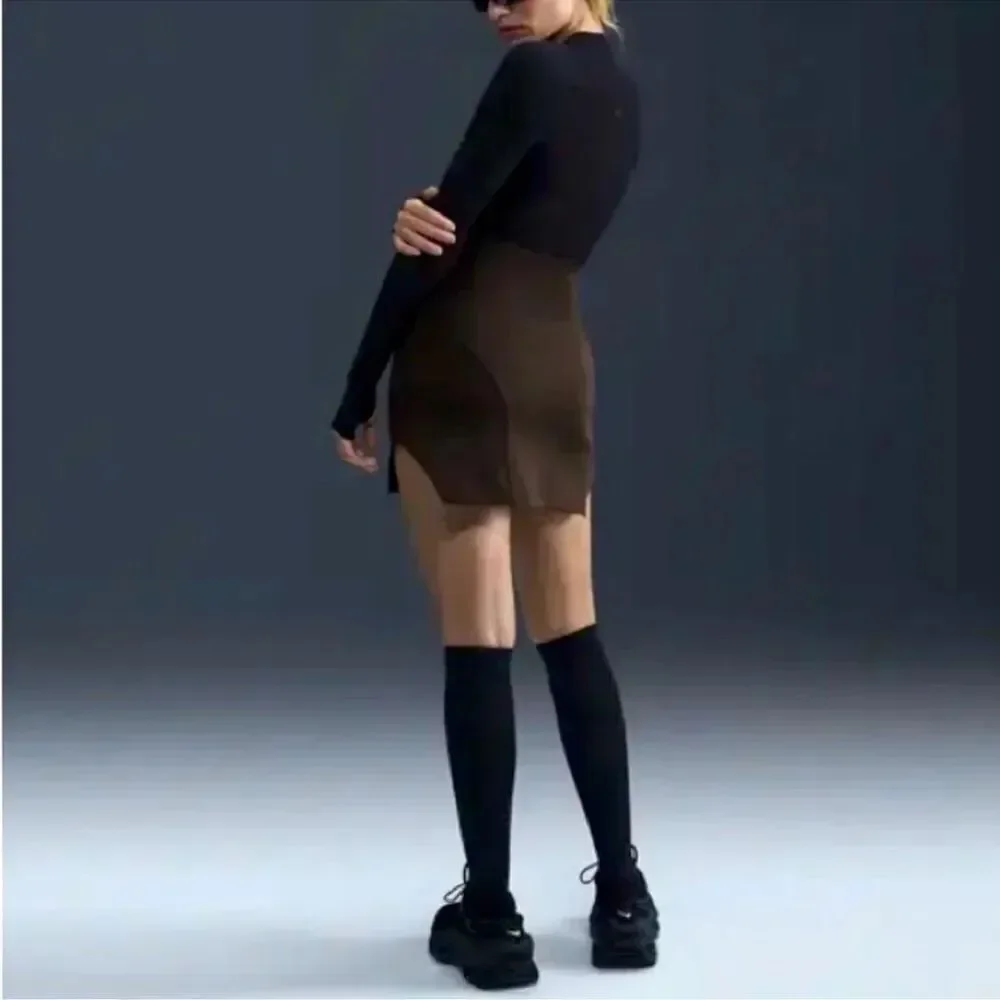 Nike Sportswear Tech Fleece High-Waisted Brown Mini Skirt